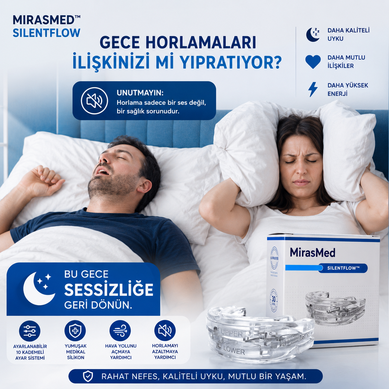 SilentFlow™ - Sessiz ve Rahat Bir Uykuya İlk Adım 🌙